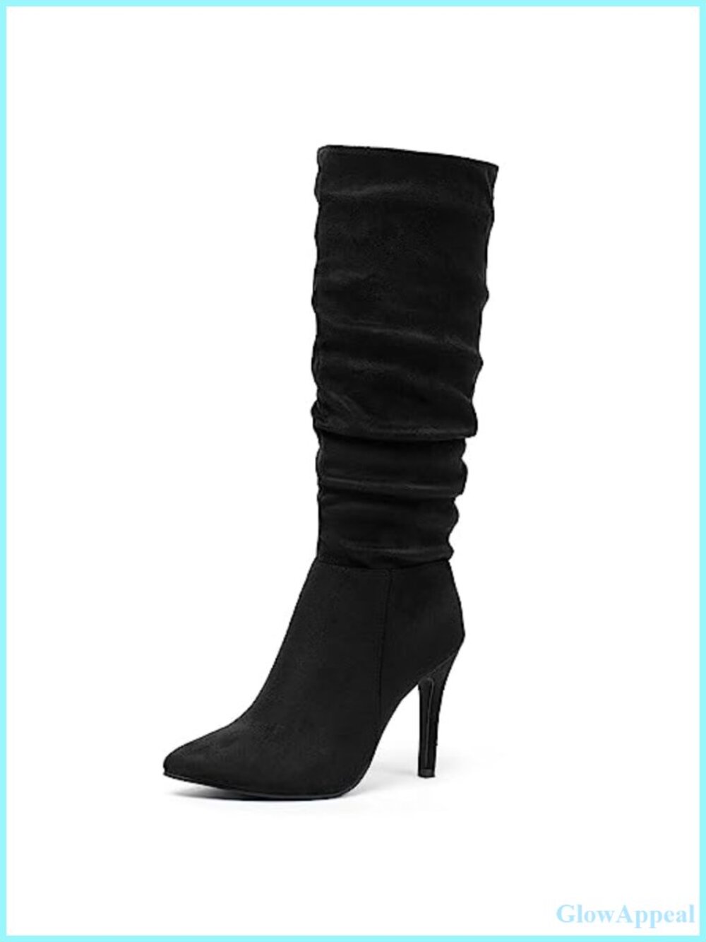 Stiletto Knee High Boots Faux Suede Slouchy Dressy Boots